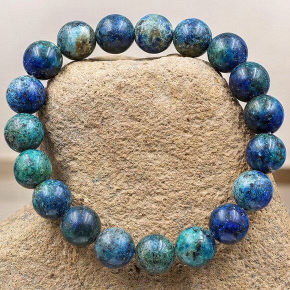 Hand Crafted Jewelry - Blue Chrysocolla Gemstone Bracelet Handmade